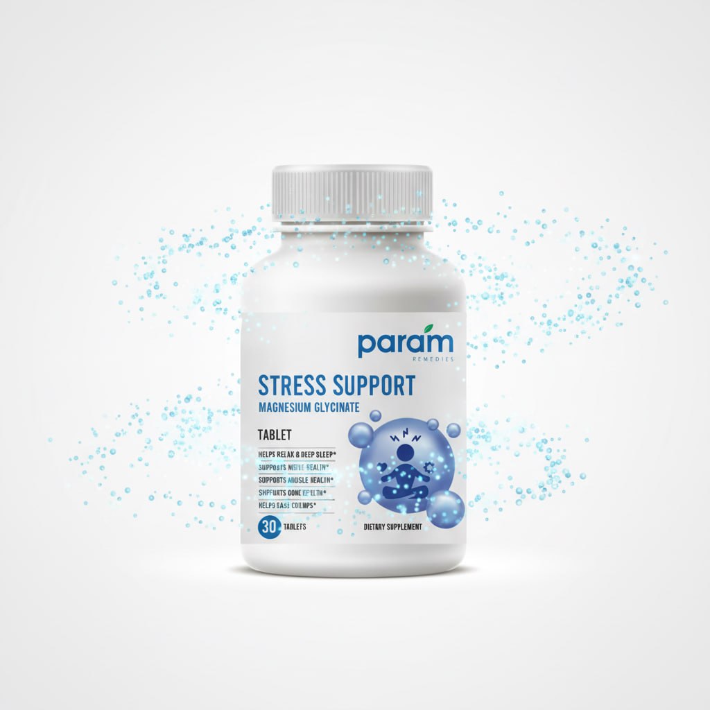 Param Remedies Stress Support – Magnesium Glycinate Tablets (60 Count)